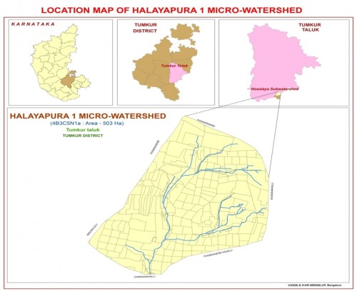 Location map of Halayapura1 micro watershed