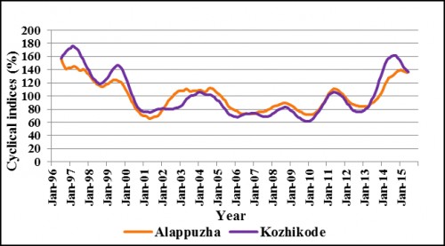 Cyclical variation in coconut prices - Period II