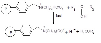 Subsequently  the free radical will react with another oxidant site in the polymeric reagent  in a fast step leading to the formation of chromium (V).