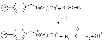 The  intermediate chromium (V) in the last step reacts with 1-phenylethanol   produce acetophenone.