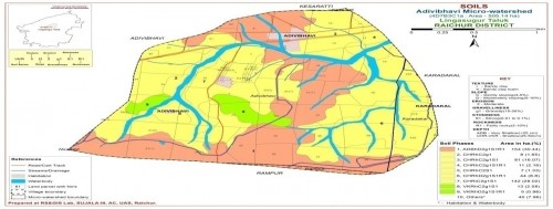 Area distribution of soil phase mapping unit of Adavibhavi micro watershed