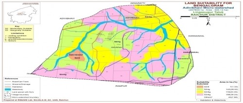Land suitability map for Bengal gram in Adavibhavi micro-watershed