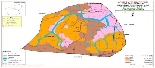 Land suitability map for Custard Apple in Adavibhavi MWS