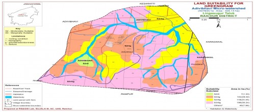 Land suitability map for Greengram in Adavibhavi village