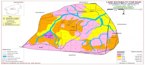 Land suitability map for Ragi in Adavibhavi village