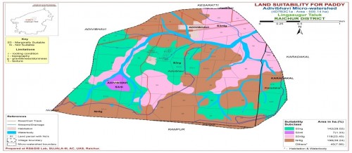 Land suitability map for Paddy in Adavibhavi village